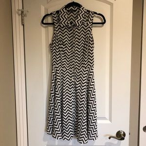 Black and white zig zag dress